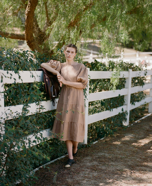 Quince Dress Camel Linen – Rhoan