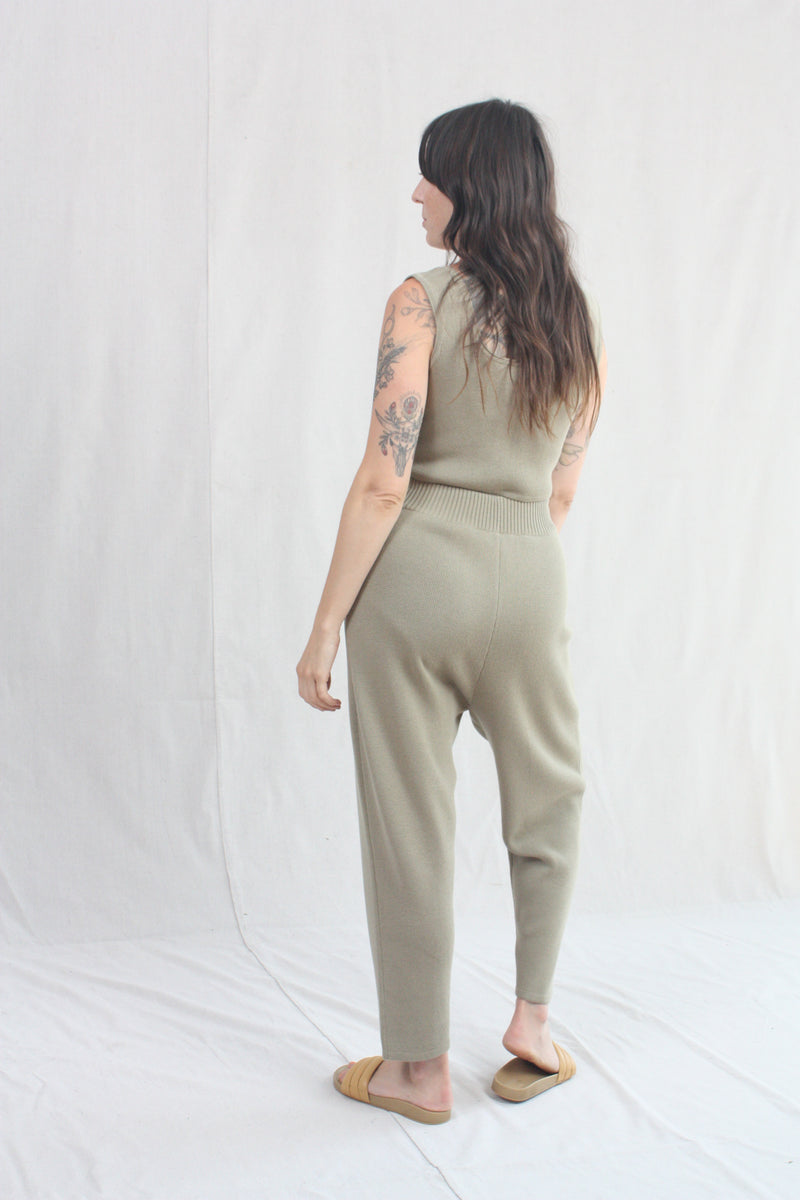 Knit Trouser Faded Olive