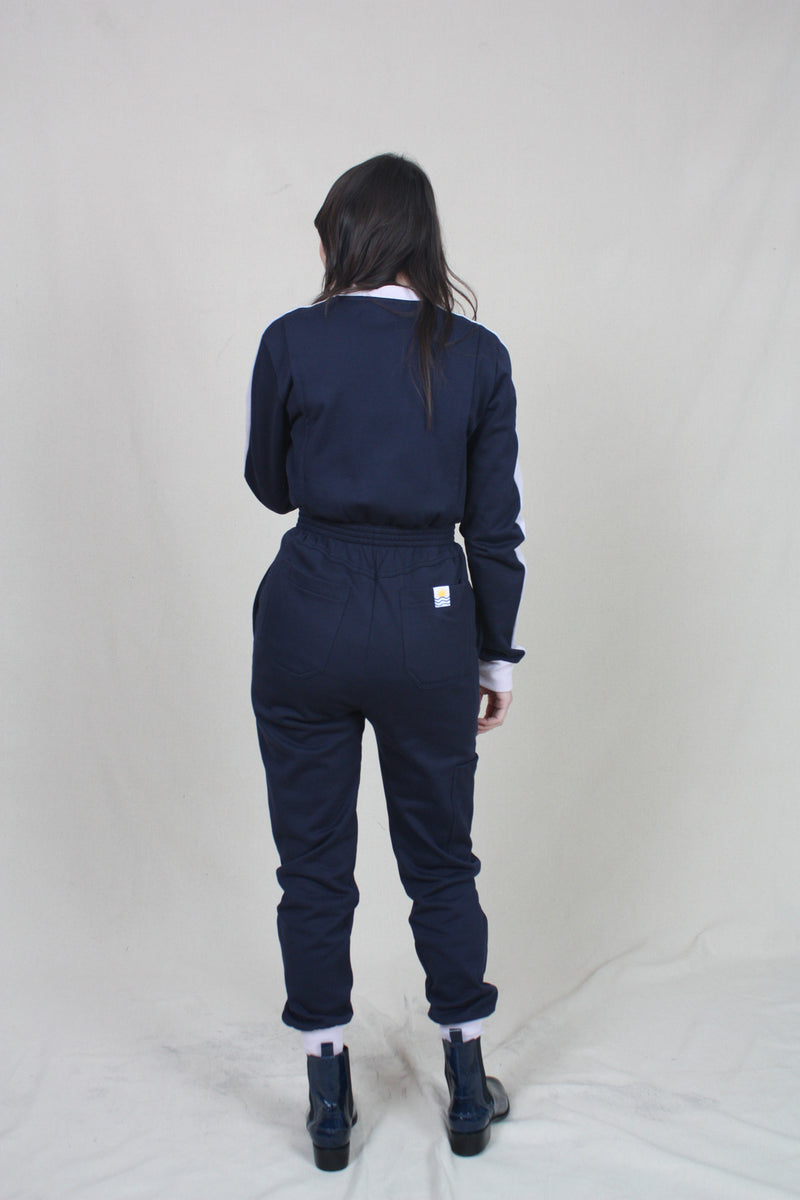 Dom Boilersuit Lilac and Navy