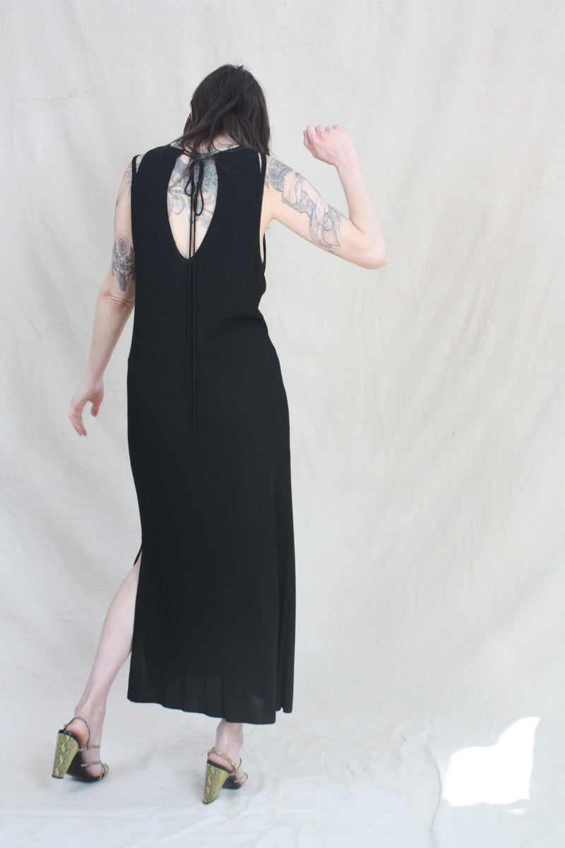 Viscose Cut-Out Dress Black
