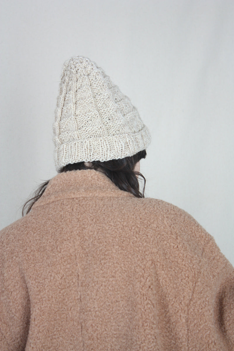 Handknit Hat Natural Sheepwhite