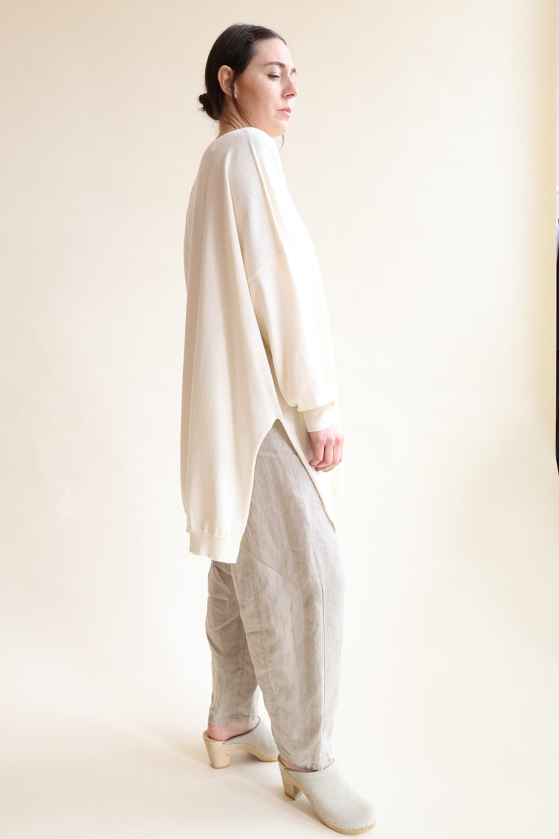 Long Cotton Pullover Ivory