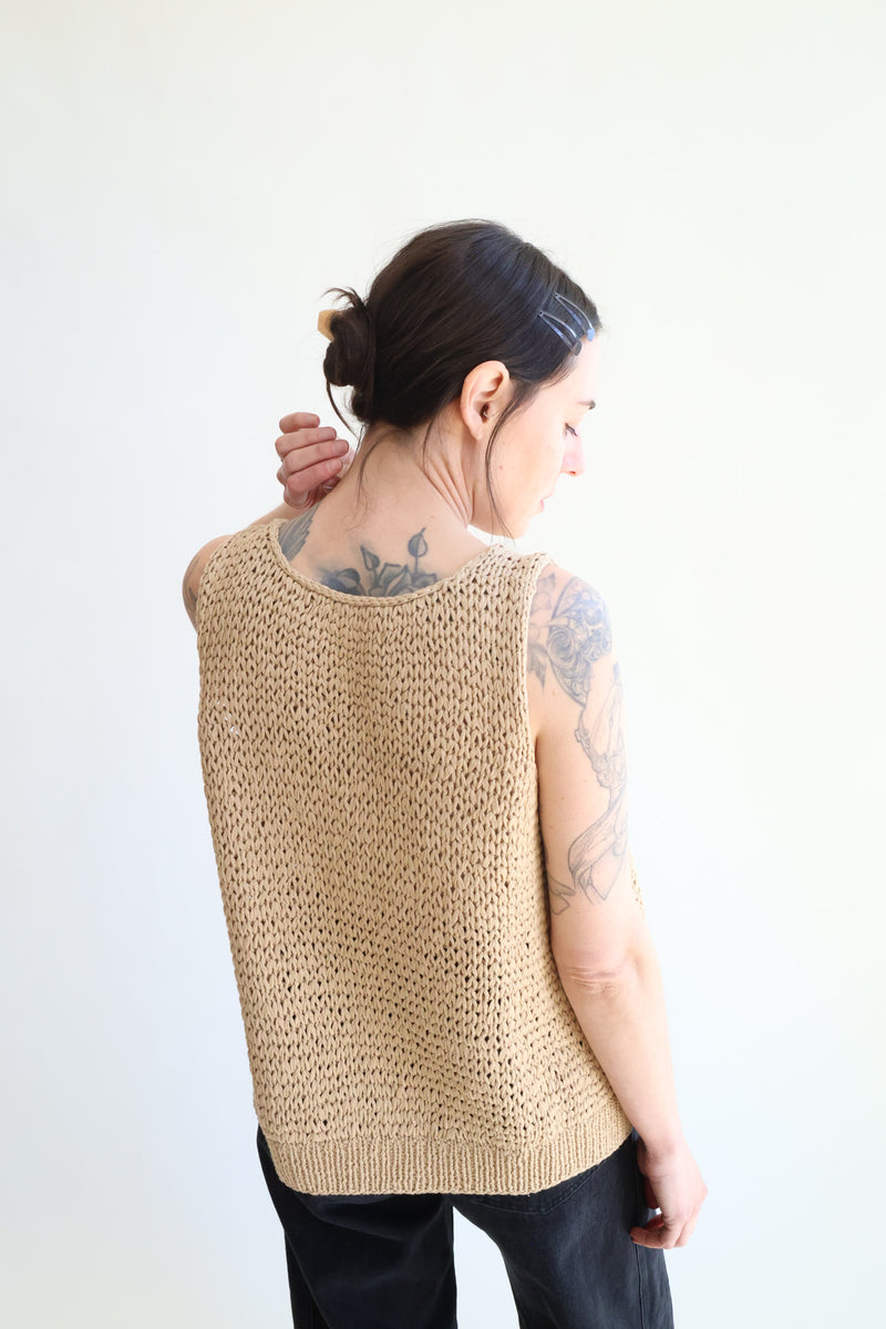 Handknit Tank Sand