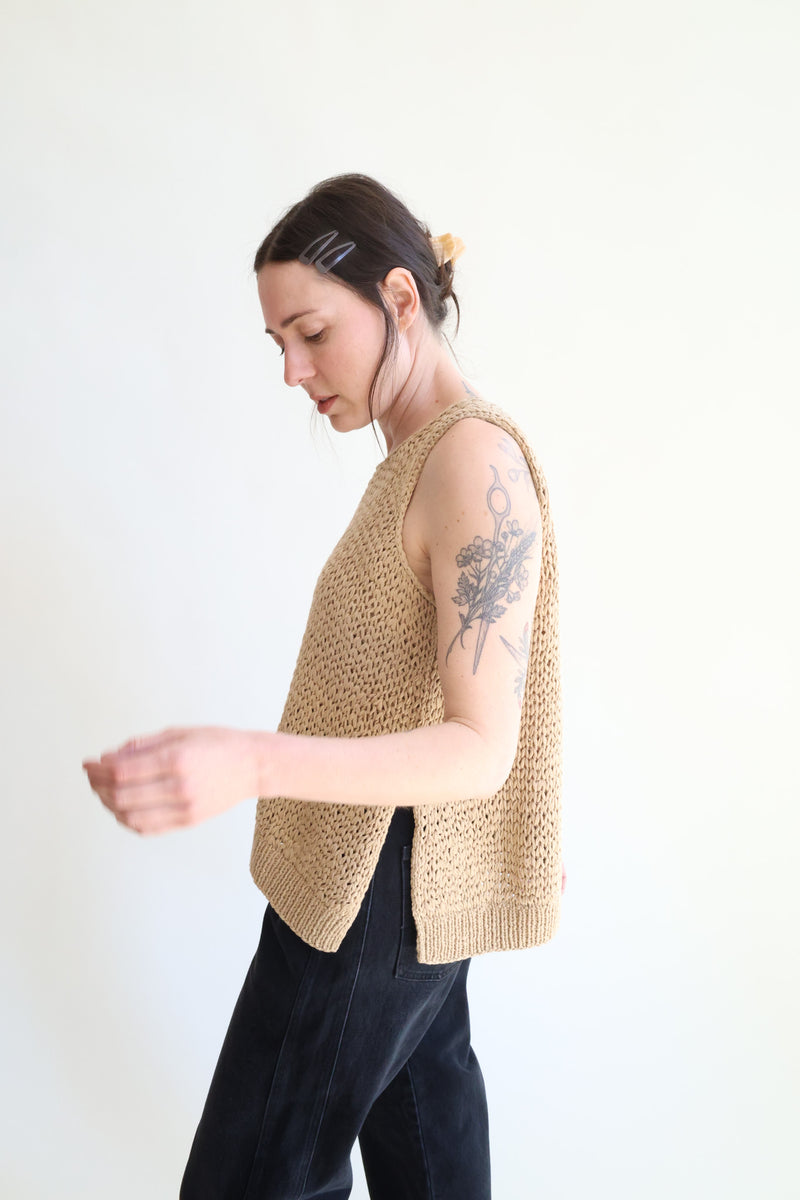 Handknit Tank Sand
