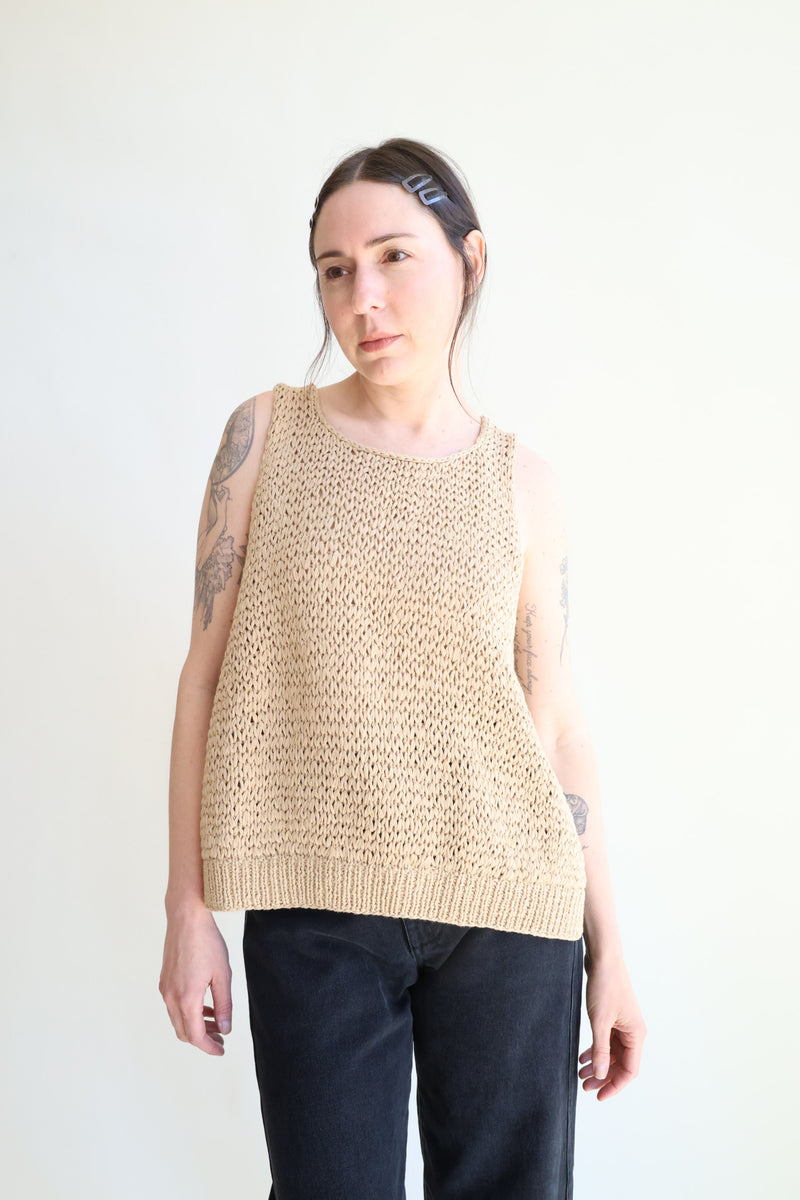 Handknit Tank Sand