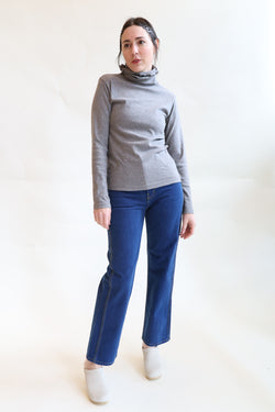 Yak/C Knit Turtleneck Pullover Gray