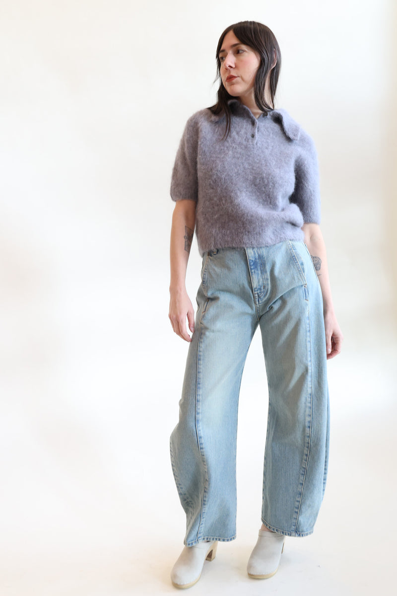 Compact Knit Polo Silver