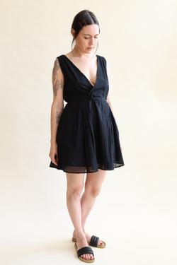 Wrap Tie Dress Black