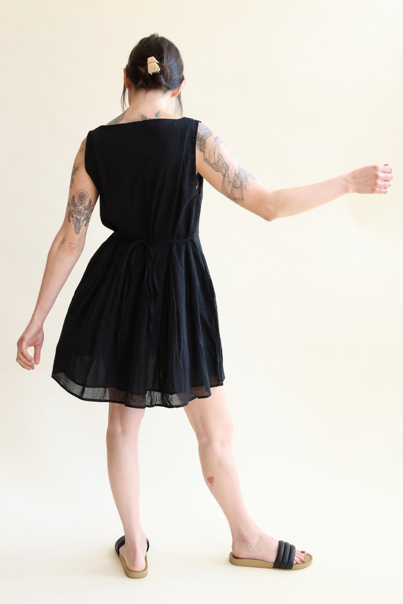 Wrap Tie Dress Black