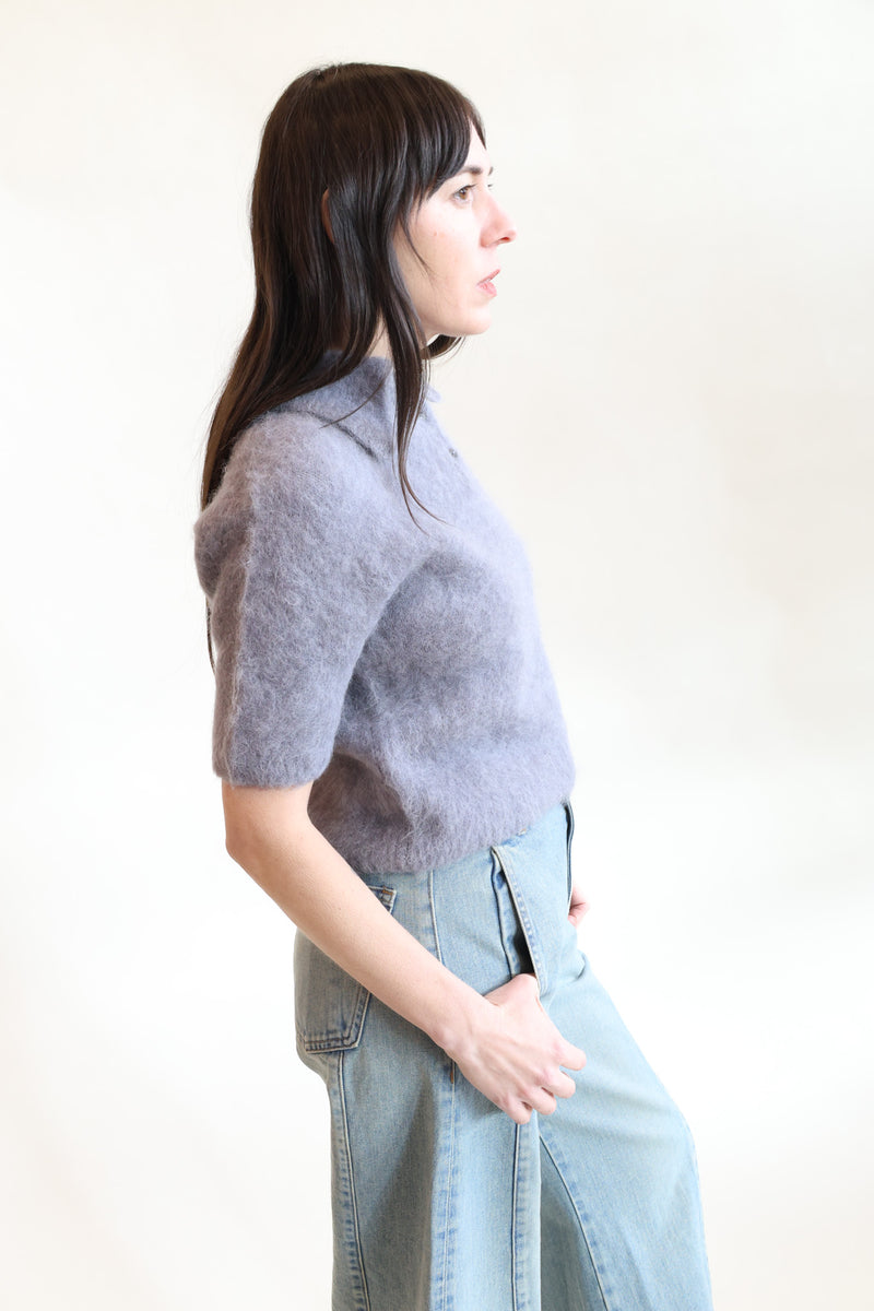 Compact Knit Polo Silver