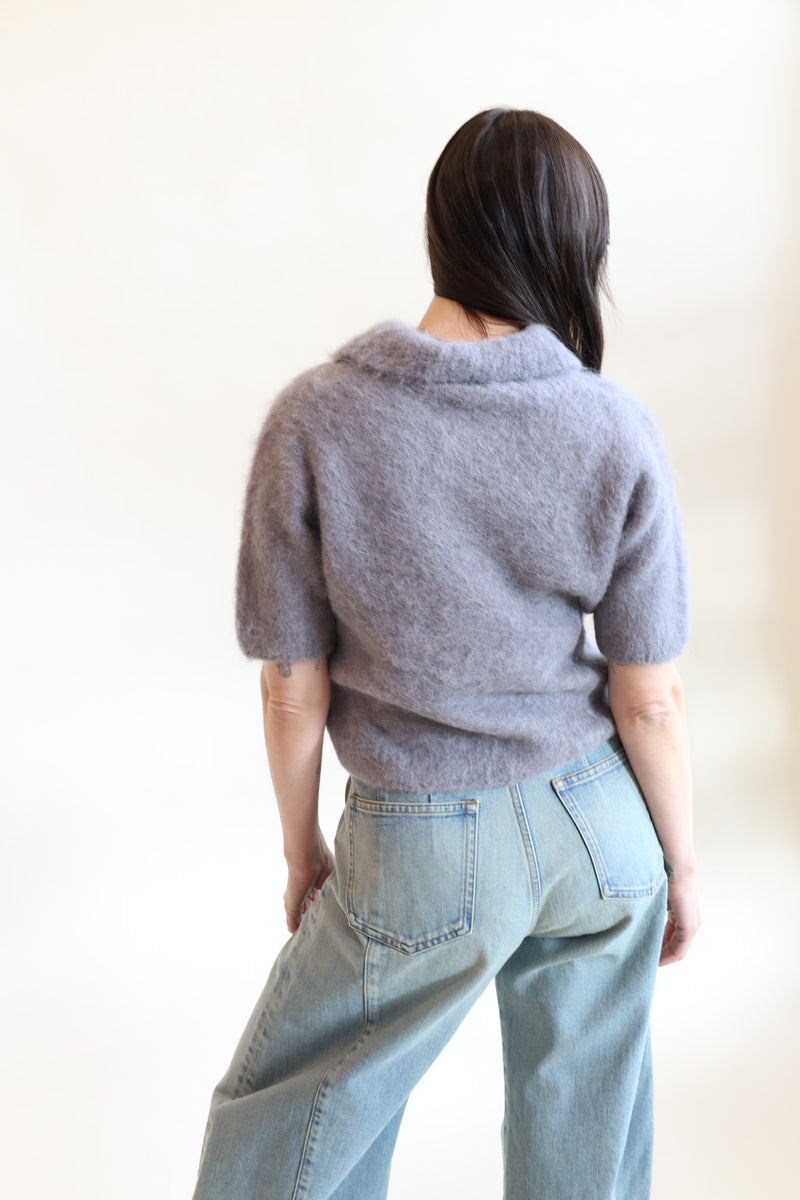 Compact Knit Polo Silver