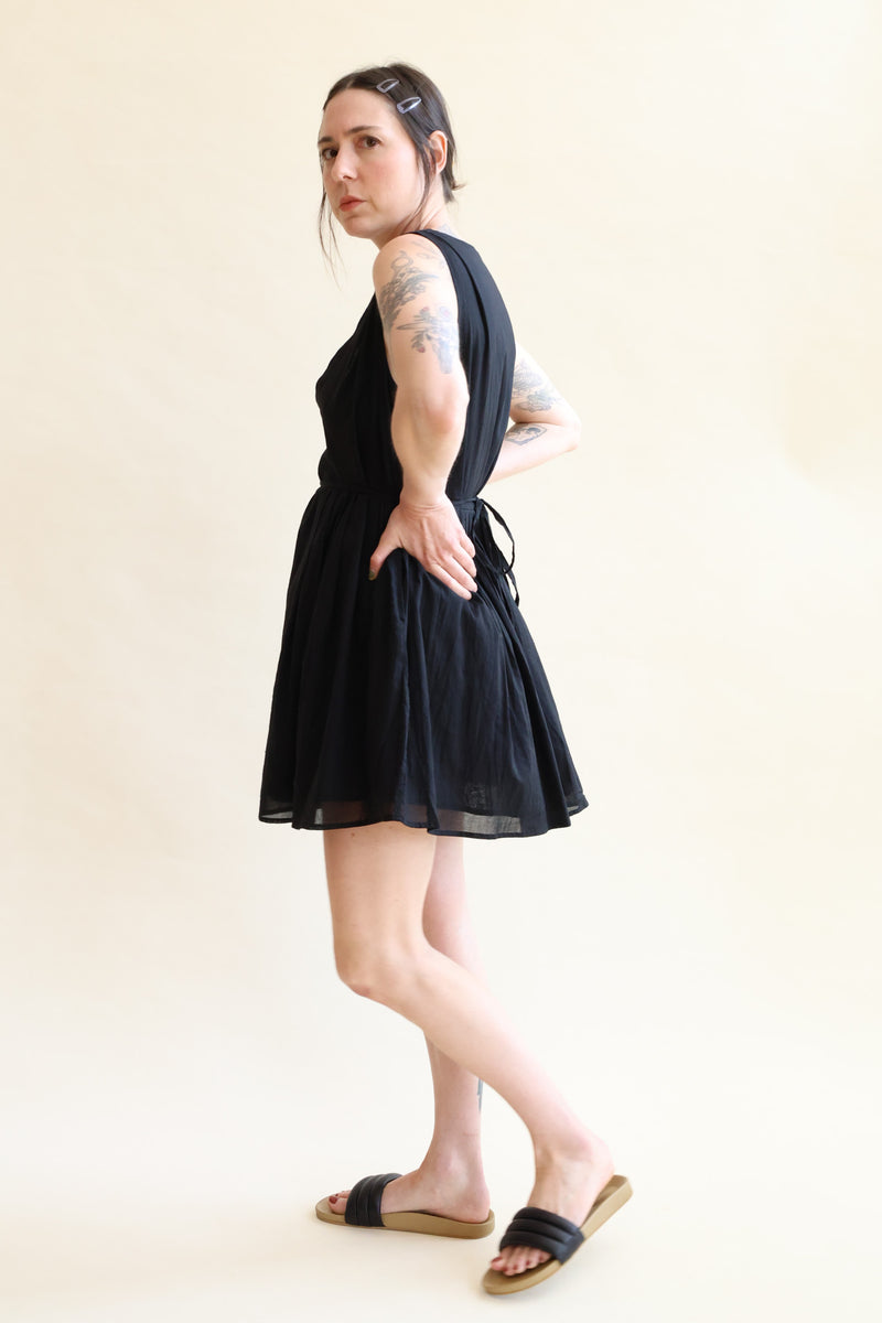 Wrap Tie Dress Black