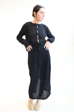 Mix Pointelle Skirt Black
