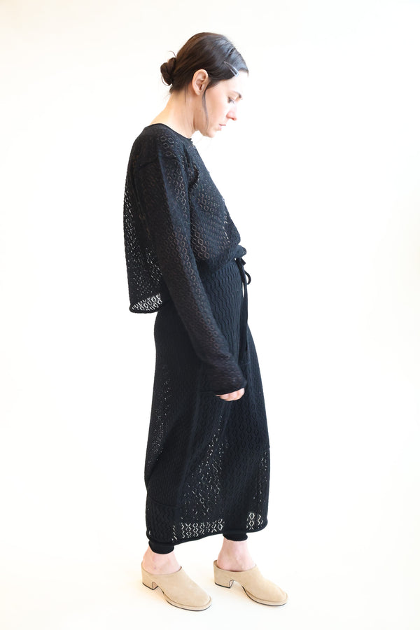 Mix Pointelle Skirt Black