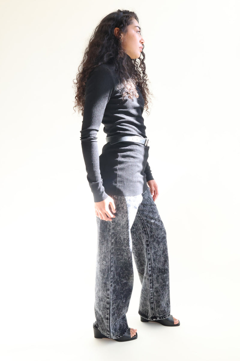 Long Sleeve Mockneck Tunic Black