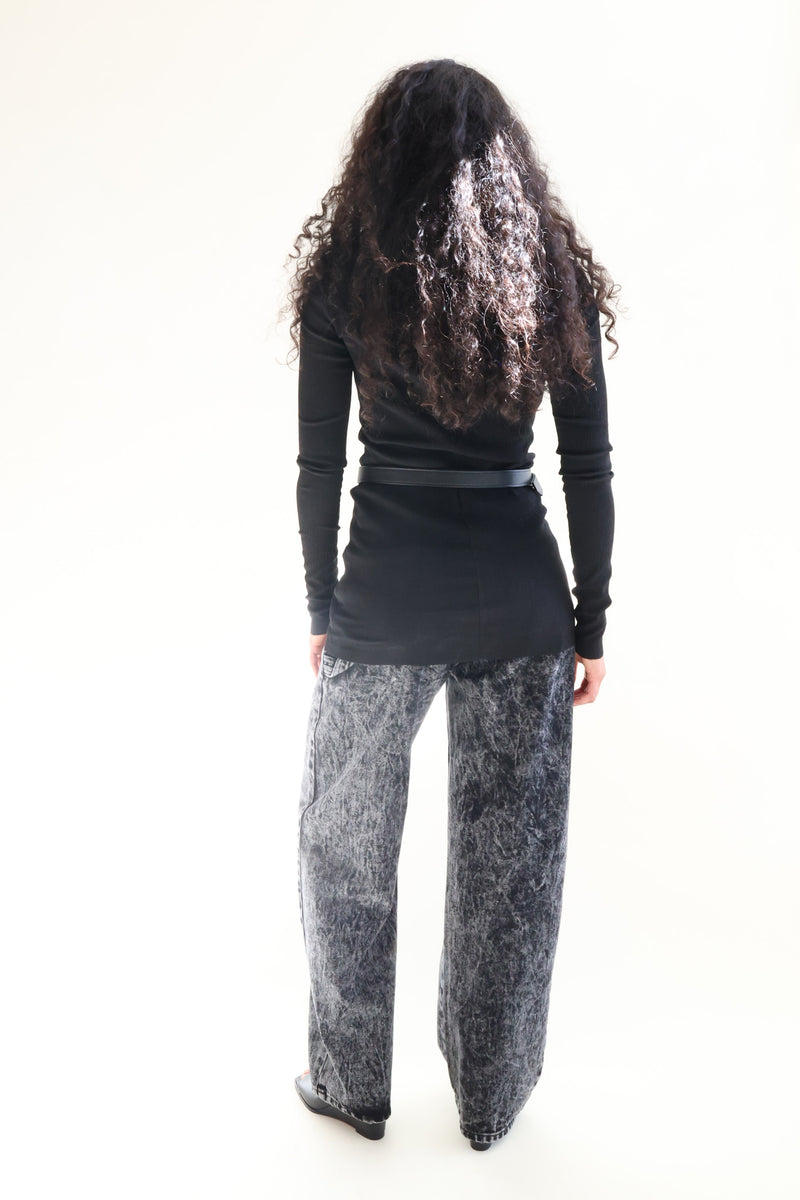 Long Sleeve Mockneck Tunic Black