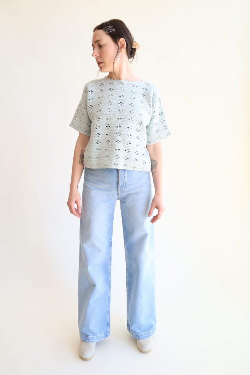 Port Crochet Tee Blue Bay