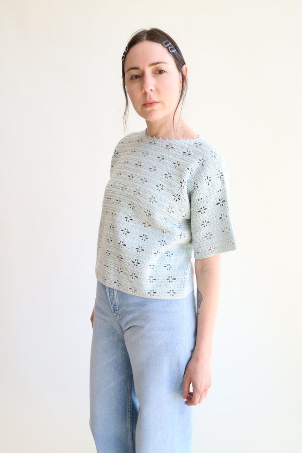 Port Crochet Tee Blue Bay