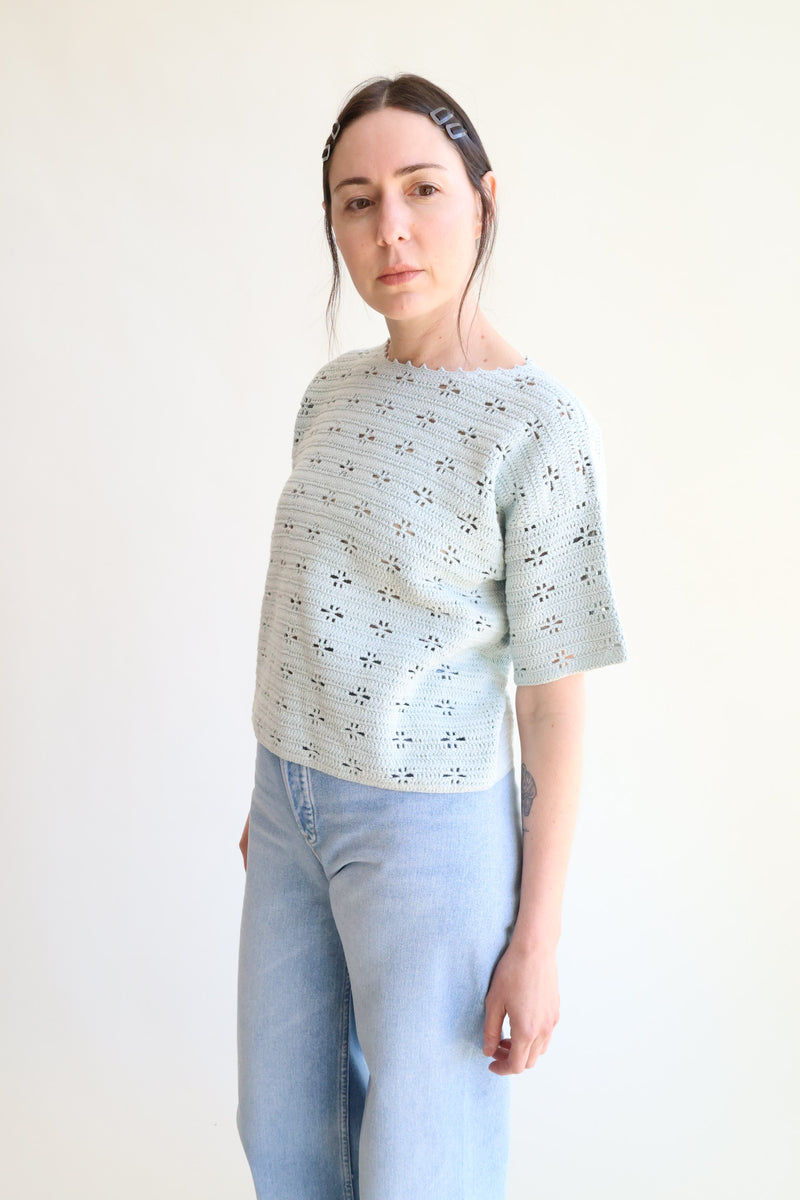 Port Crochet Tee Blue Bay