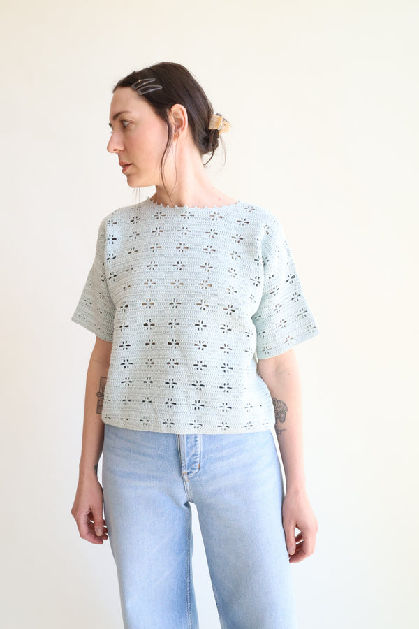 Port Crochet Tee Blue Bay