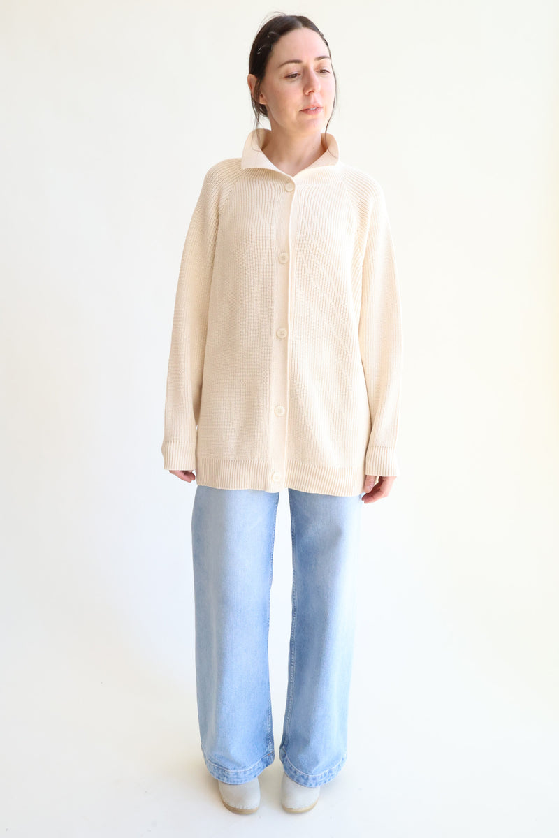 Collar Cardigan Natural