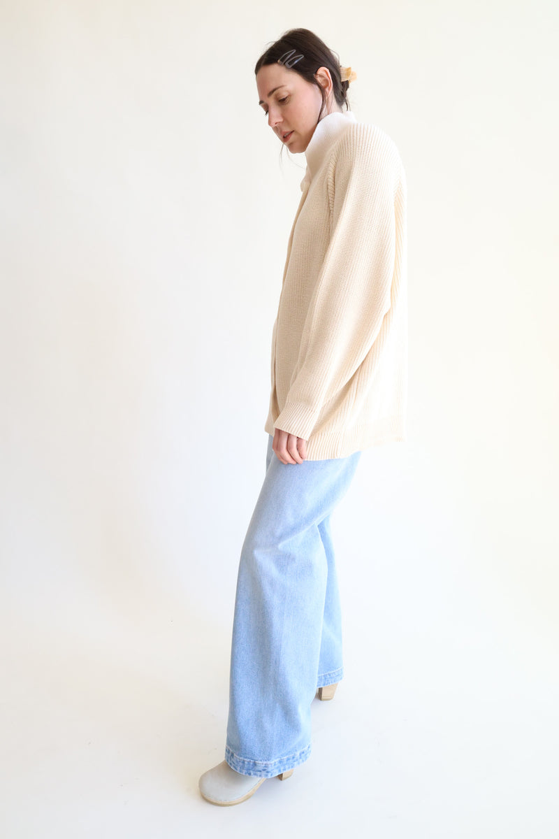 Collar Cardigan Natural