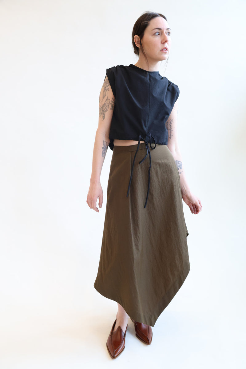 Wrap Tie Front Top Black