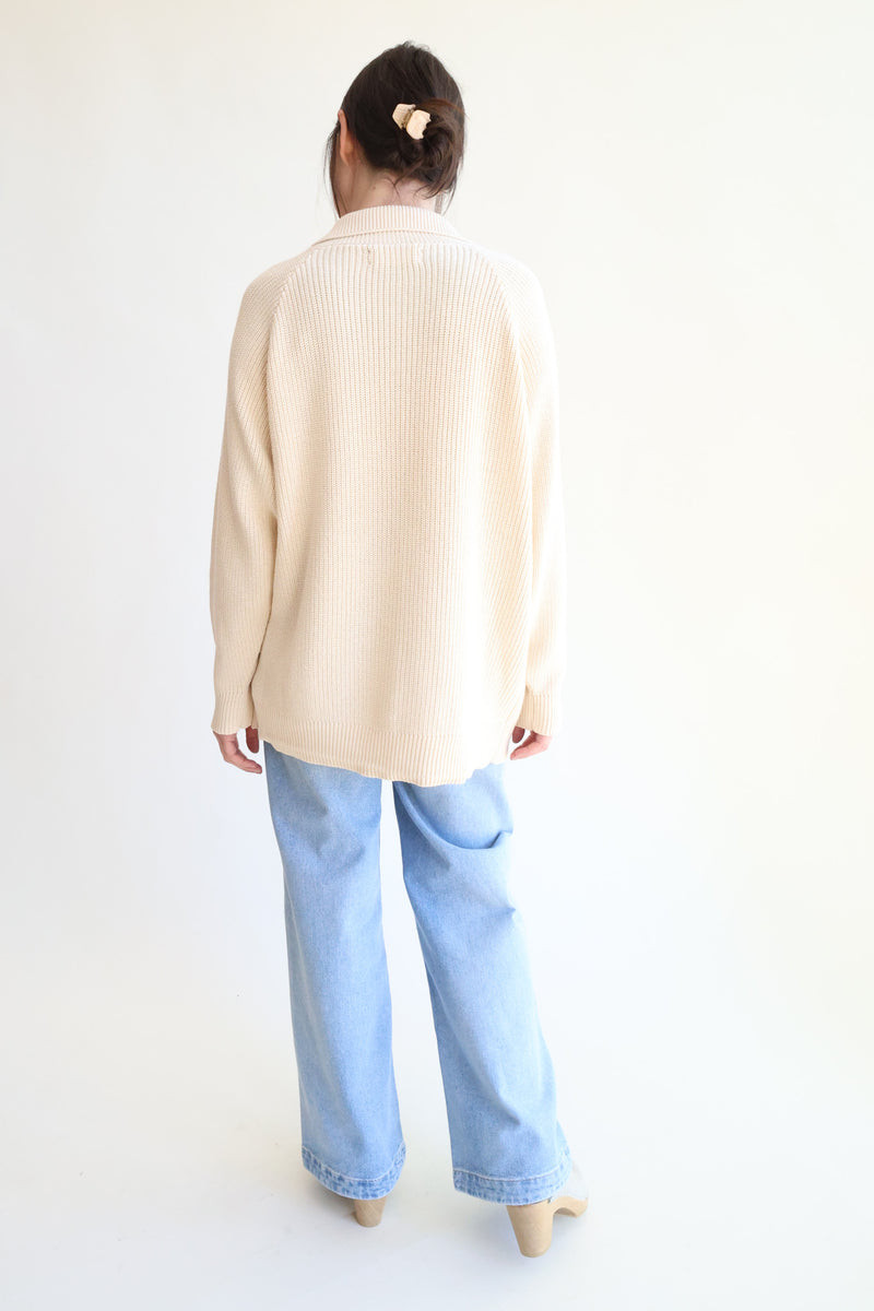 Collar Cardigan Natural