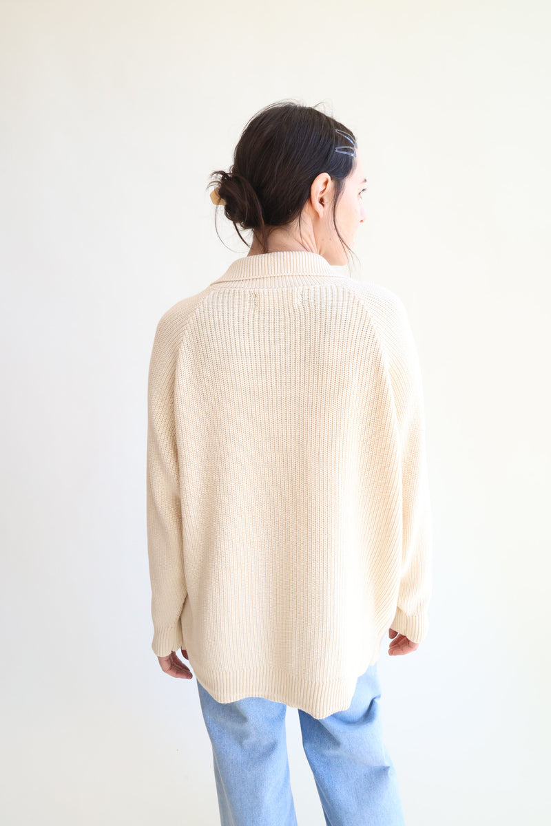Collar Cardigan Natural