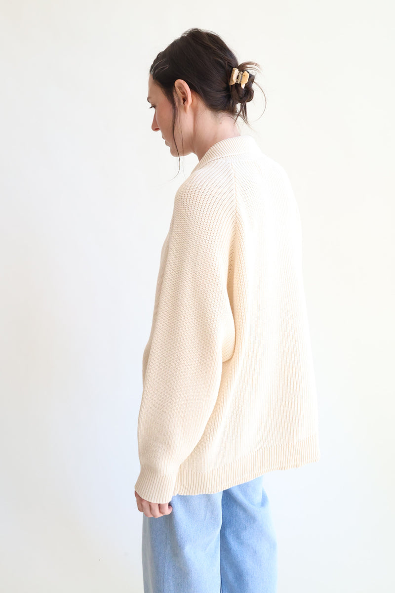 Collar Cardigan Natural