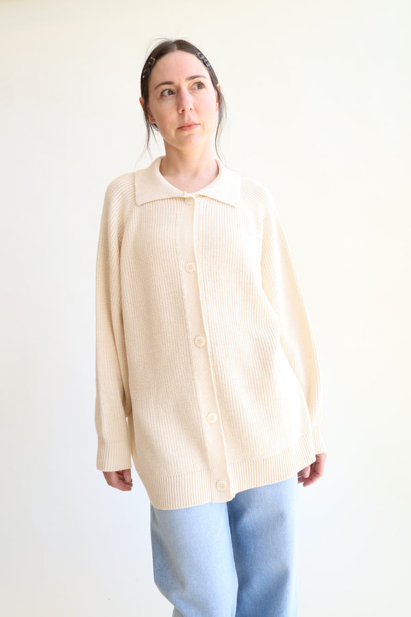 Collar Cardigan Natural
