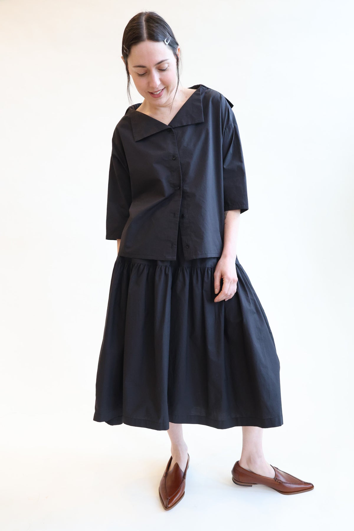 Sailor Collar Top Black – Rhoan