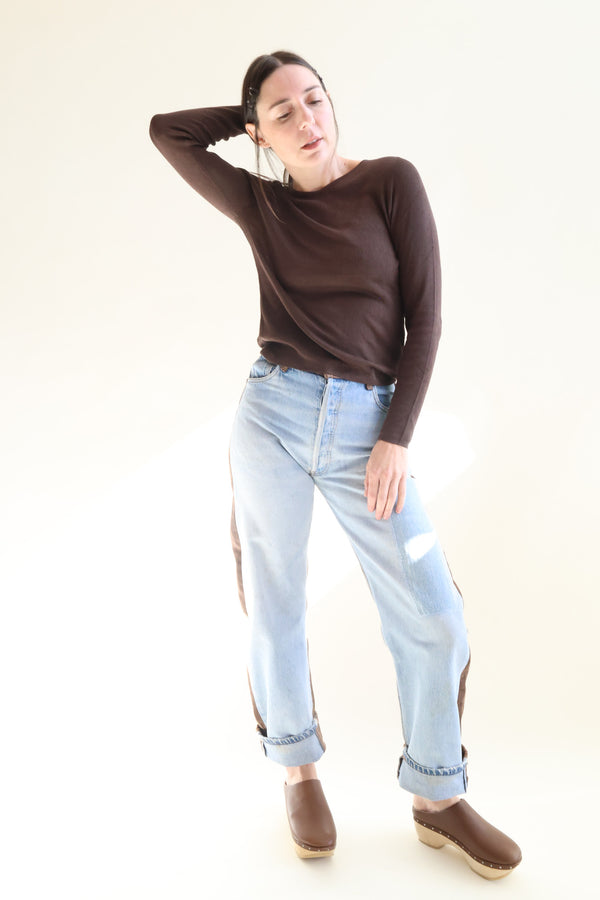 Vintage Straight Rework Halfsie Vintage Indigo and Brown