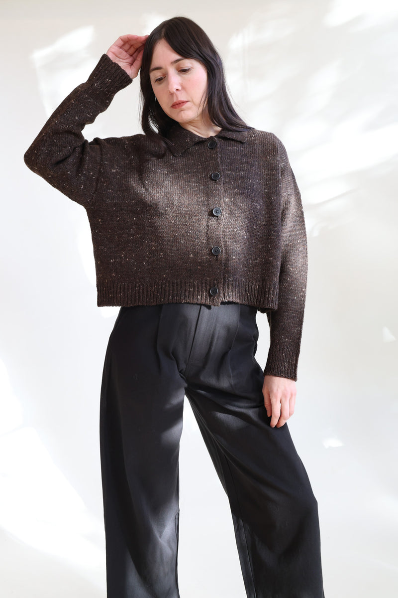 Collared Cardigan Walnut