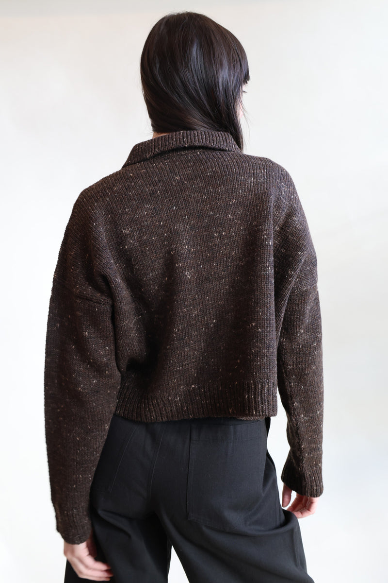 Collared Cardigan Walnut