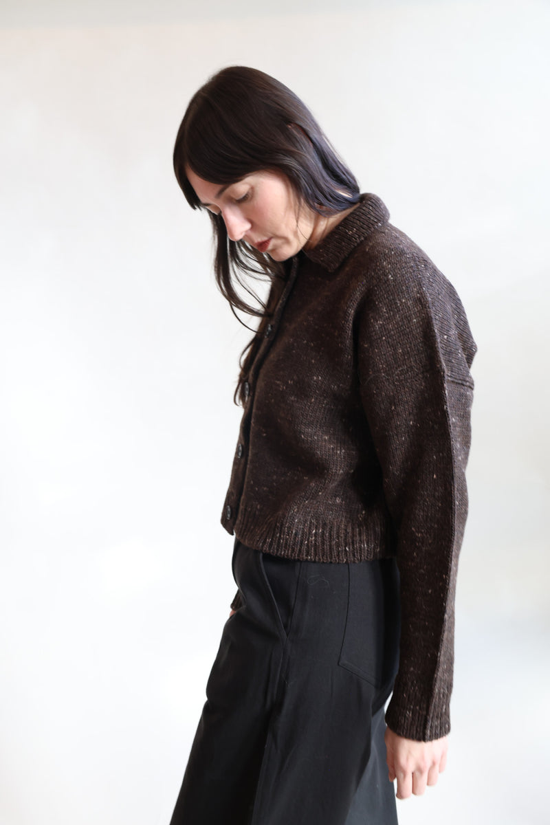 Collared Cardigan Walnut