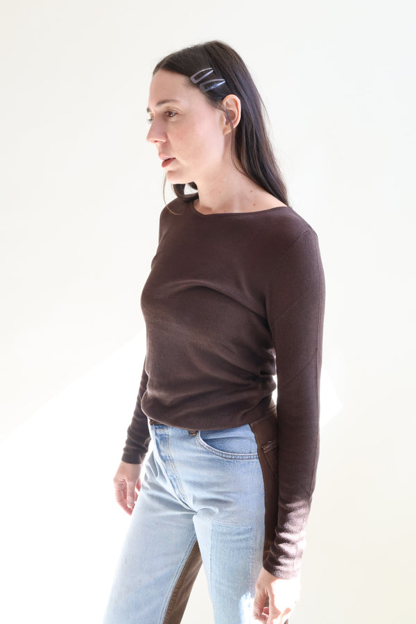 Knitted Top Dark Brown