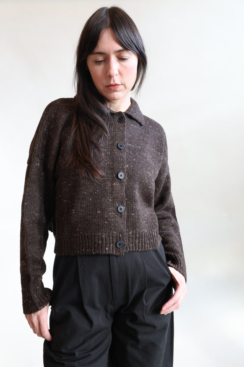 Collared Cardigan Walnut