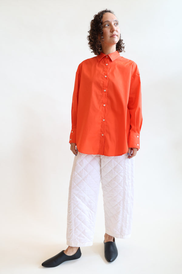 Oversize Cotton Shirt Coral