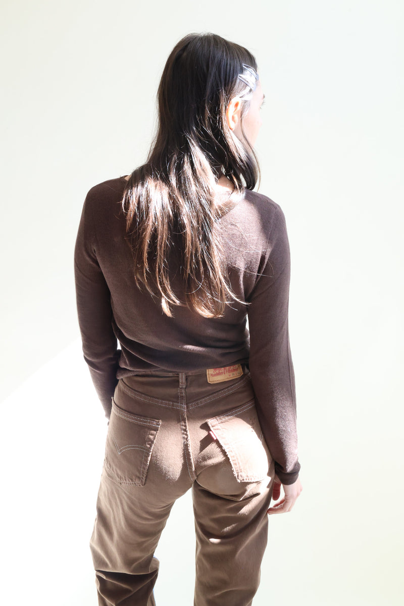 Knitted Top Dark Brown