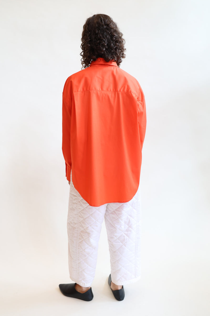 Oversize Cotton Shirt Coral