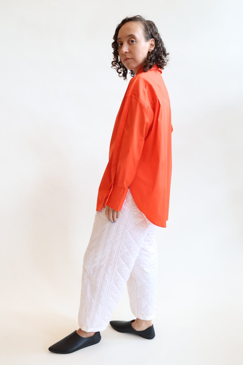 Oversize Cotton Shirt Coral