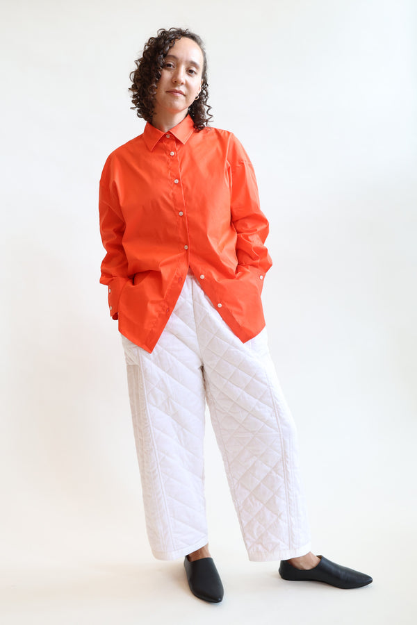 Oversize Cotton Shirt Coral