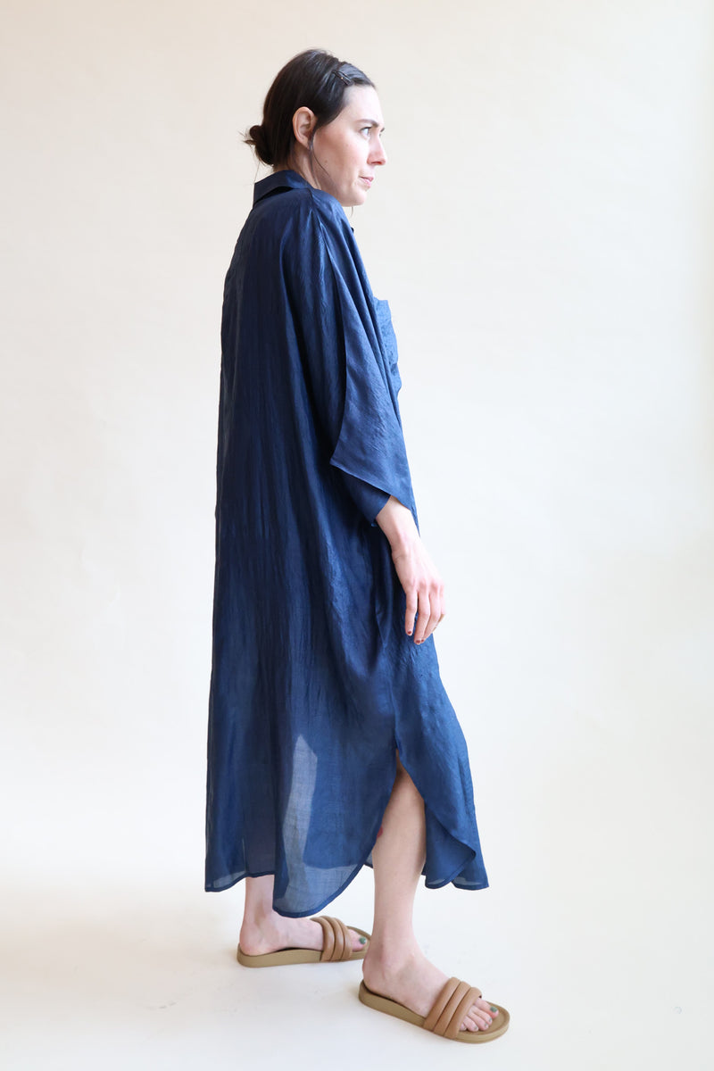 Amada Tussar Short Sleeve Dress Eclipse