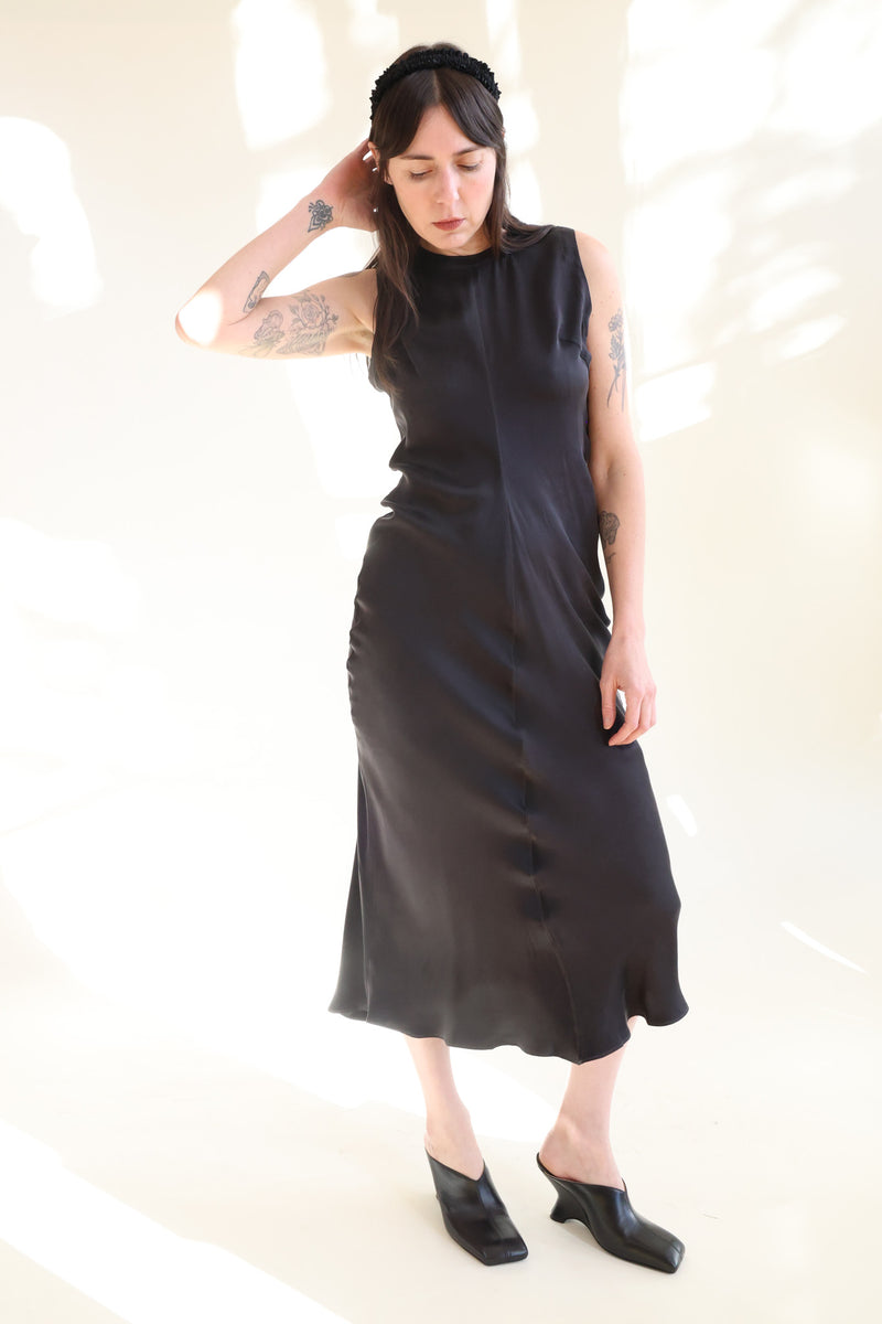 Draped Waist Dress Black
