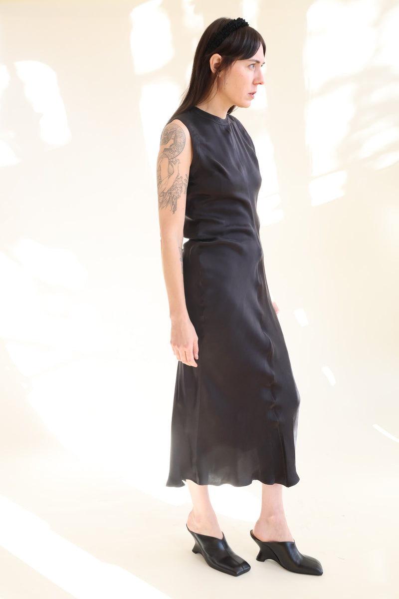 Draped Waist Dress Black