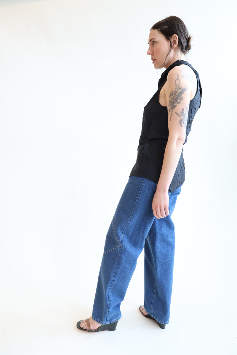 Sleeveless Halter with Ties Black