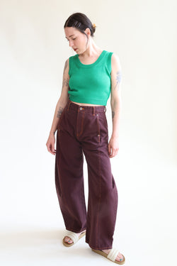 Barrel Denim Pants Sangria