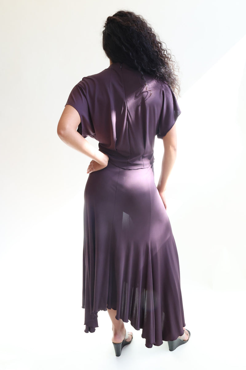 Sandy Viscose Skirt Chocolate Plum