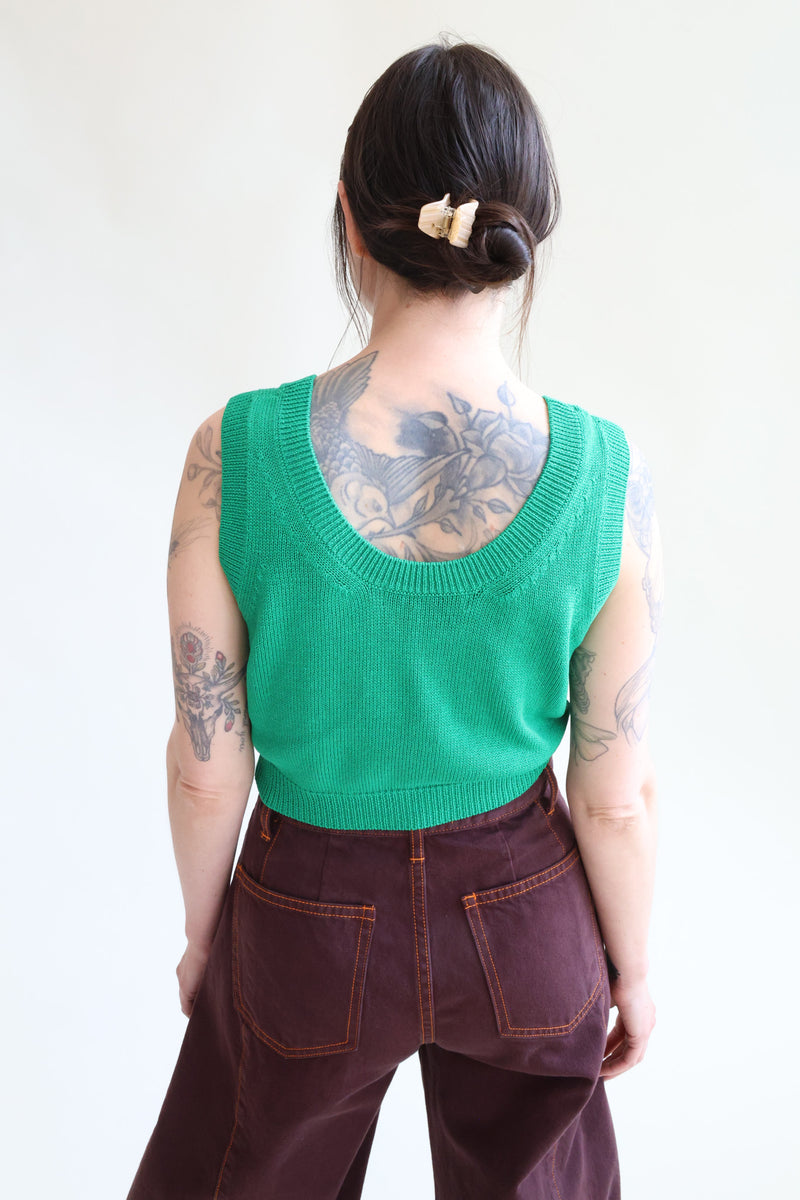 Compact Knit Tank Green